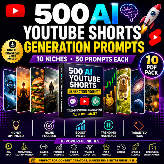 provide 500 ai short video prompts pack