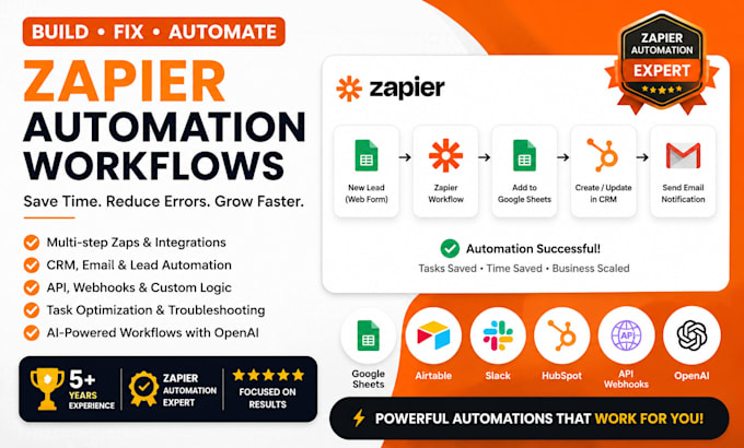 build and fix zapier automation workflows