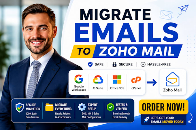 migrate email from google workspace, office 365, cpanel to zoho mail