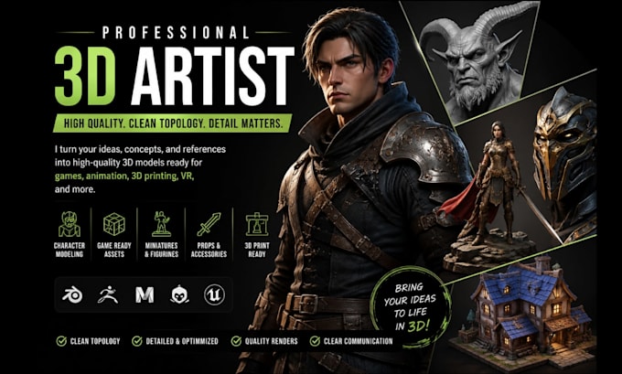 model 3d game character, 3d game assets