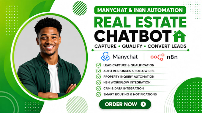 build real estate chatbot manychat n8n automation lead generation