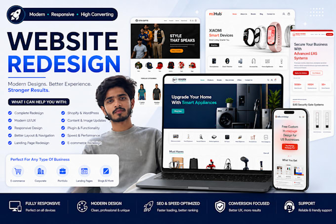 redesign shopify, website and landing pages for better leads and conversions