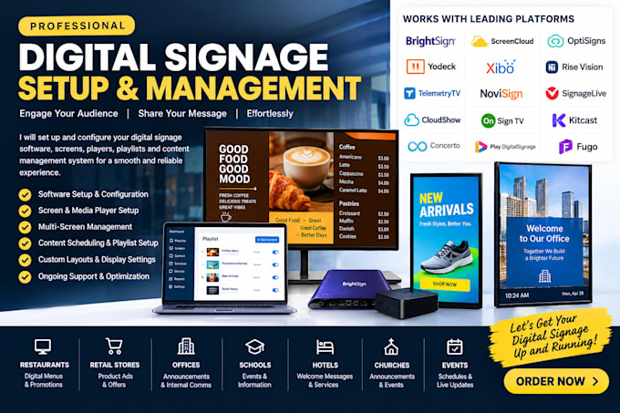 setup a professional digital signage brightsign  screencloud  optisigns