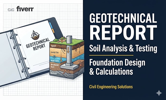 prepare geotechnical report, soil analysis and foundation design