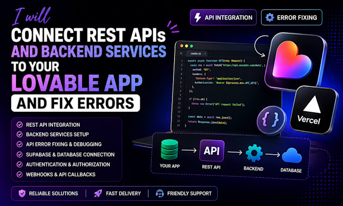 connect rest apis and backend services to your lovable app and fix errors