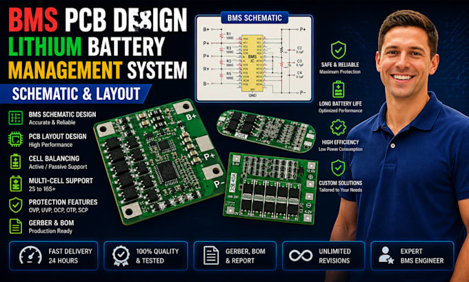 design bms pcb lithium battery battery management system schematic and layout