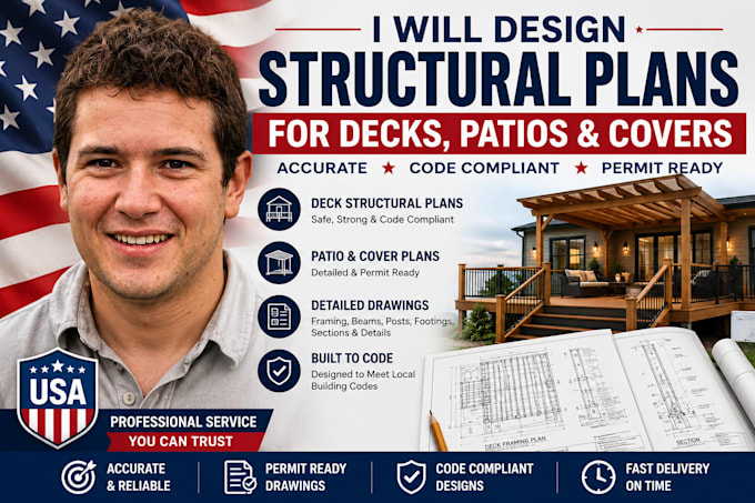 design structural plans for decks patios and covers