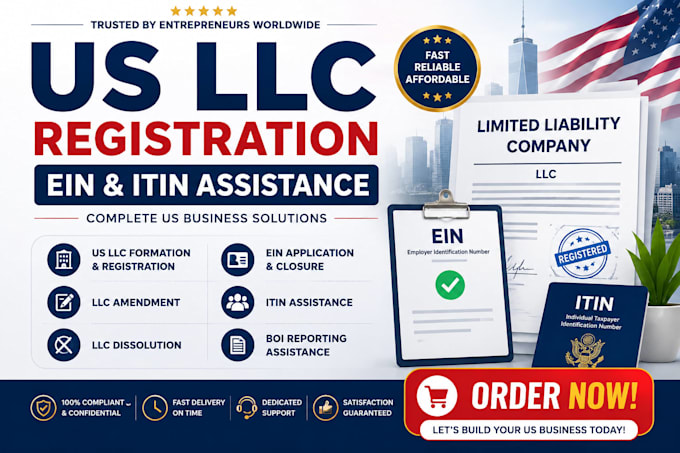 do US llc registration,formation,itin, ein for non residents