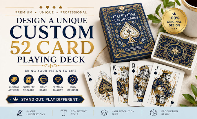 design a unique custom 52 card playing deck
