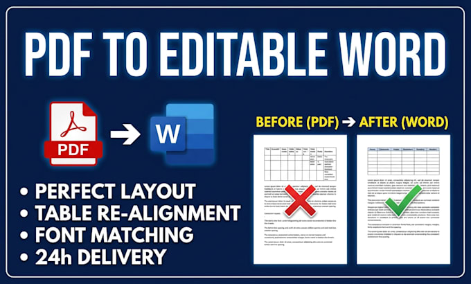 convert PDF to editable word or excel
