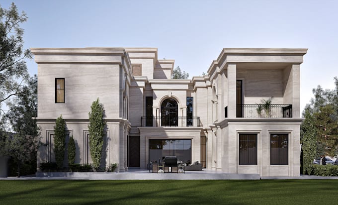 luxury villa architcural planning with 3d visualization for united arab emirate