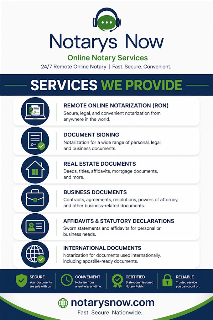 provide fast remote online notary and notarization services
