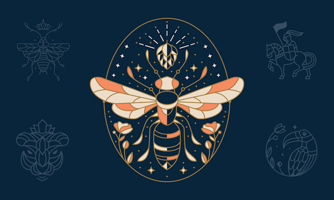 create a unique monoline art logo for your brand