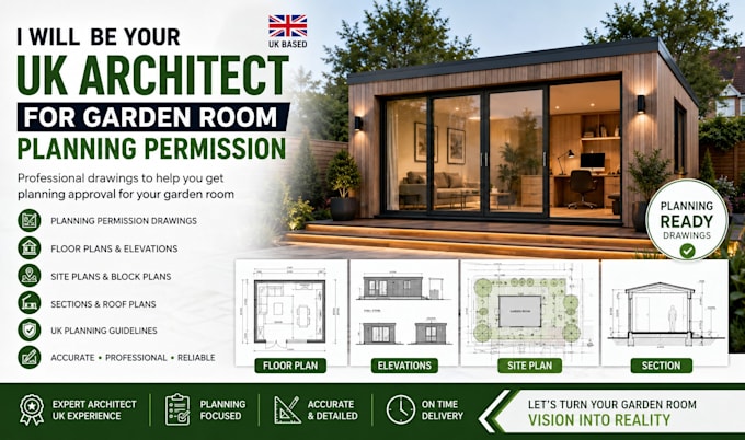 be your UK architect for garden room planning permission