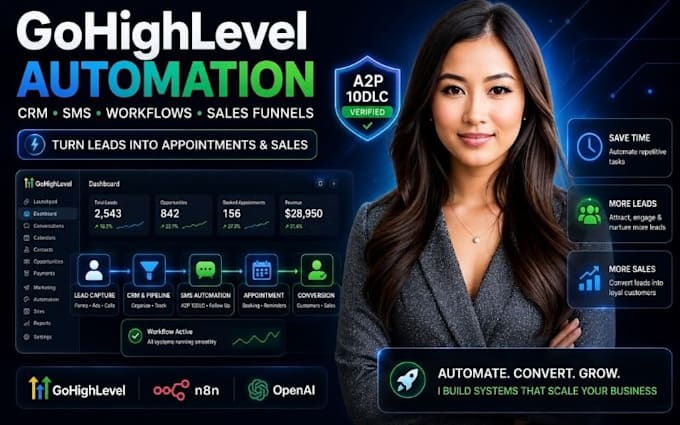 setup gohighlevel automation a2p 10dlc SMS workflows sales funnel