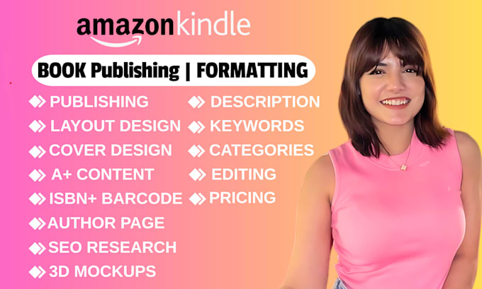 format, publish, optimize and lunch your book on amazon kindle kdp, amazon kdp