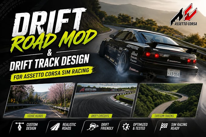 do drift road mod and drift track design for assetto corsa sim racing