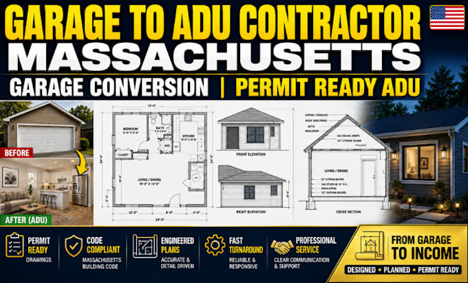 create garage to adu contractor massachusetts garage conversion permit ready adu