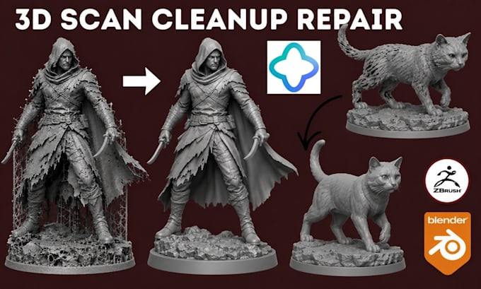 fix mesh repair stl file cleanup 3d scan optimize ai model for 3d printing