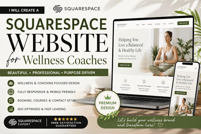 create a squarespace website for wellness coaches