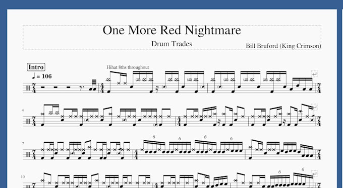 transcribe a drum solo