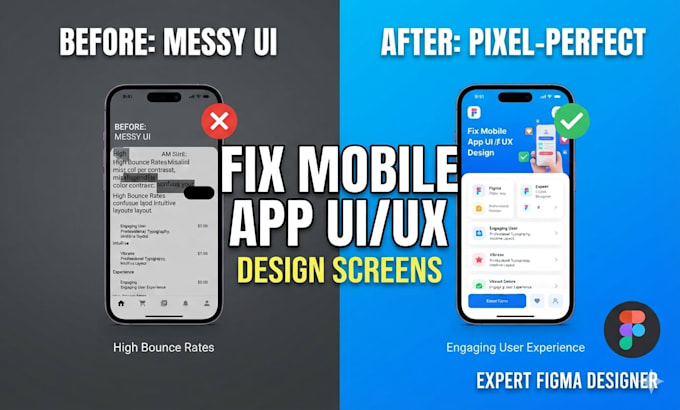 fix mobile app ui UX screen design