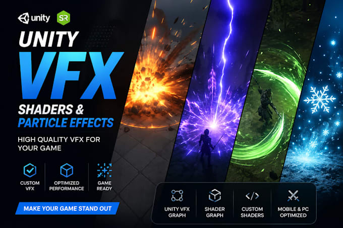 create high quality unity vfx, shaders and particle effects for your game