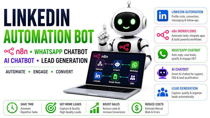 linkedin automation bot n8n  whatsapp chatbot lead generation ai chatbot