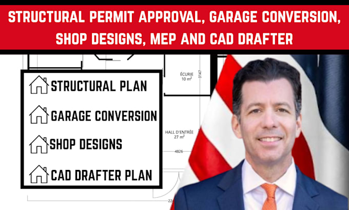 structural permit approval, garage conversion, shop designs, mep and cad drafter