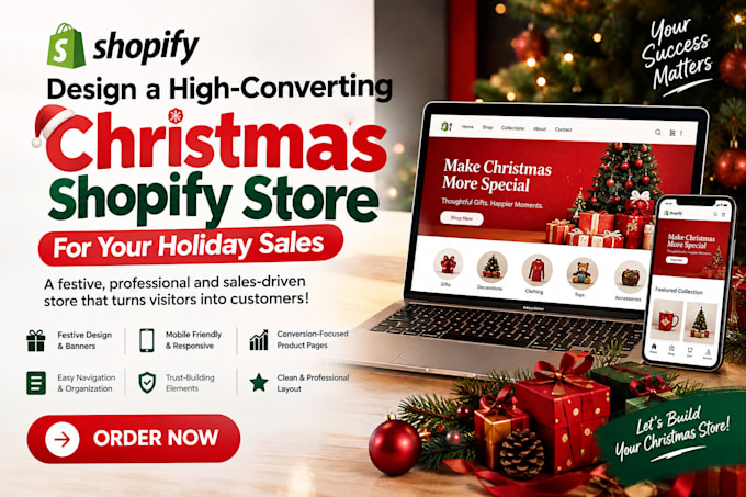 design a high converting christmas shopify store for your holiday sales