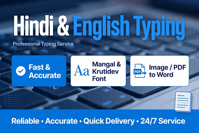 do fast hindi and english typing and data entry work