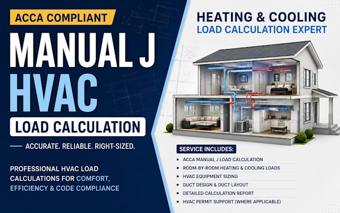 do acca manual jds load calculation hvac and duct design for USA permit ready