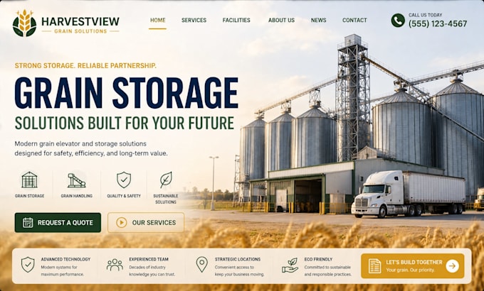 design wix grain elevator website grain storage grain facility website