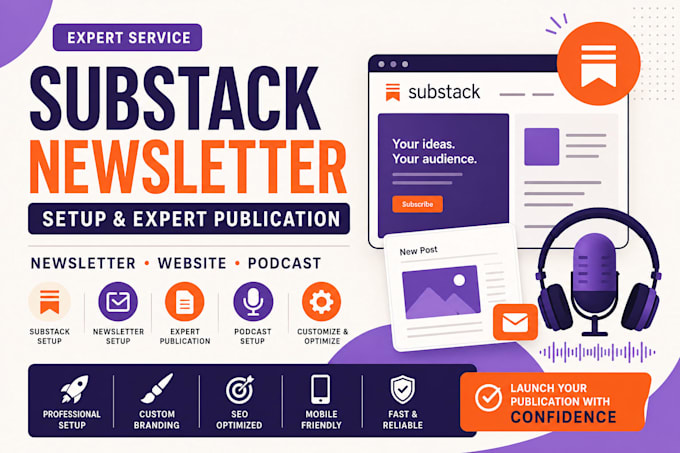 set up substack newsletter expert publication website podcast