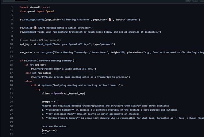 build an ai powered meeting notes summarizer and action item generator
