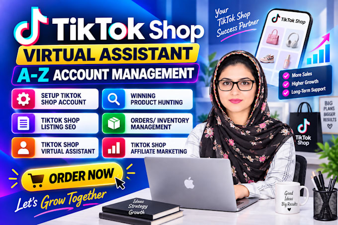 set up tiktok shop, tiktok listing seo, tiktok shop va and manage a z store