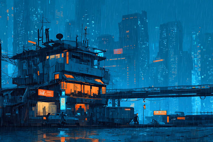 create stunning sci fi city illustrations