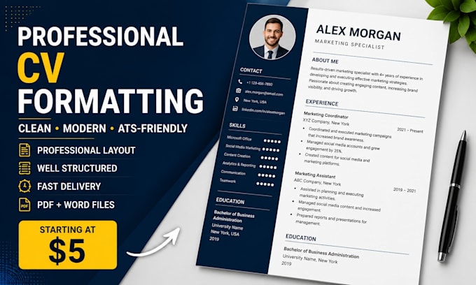 personally format your CV, resume, and documents
