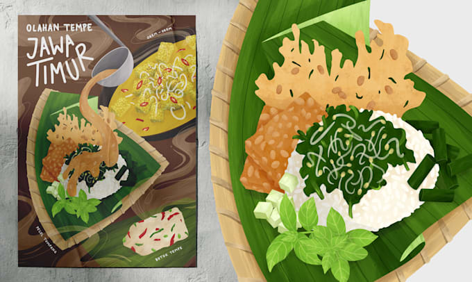 create food and drink illustrations for menu and packaging