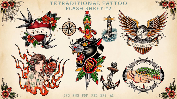 create awesome old school tattoo style design