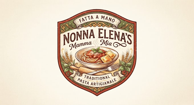 design a delicious and authentic pasta logo