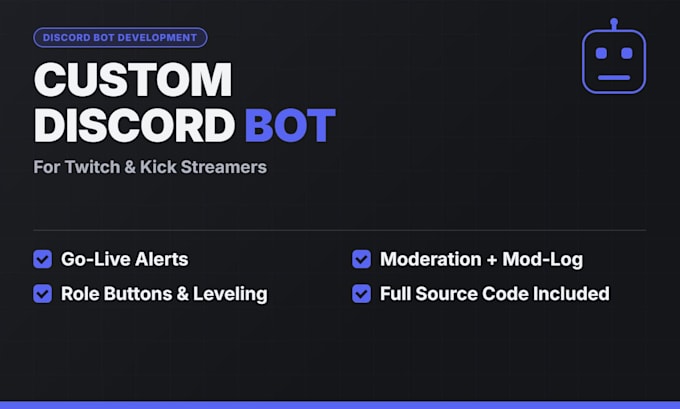 build a custom discord bot for your twitch or kick stream