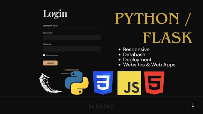 build a responsive python flask website or web app
