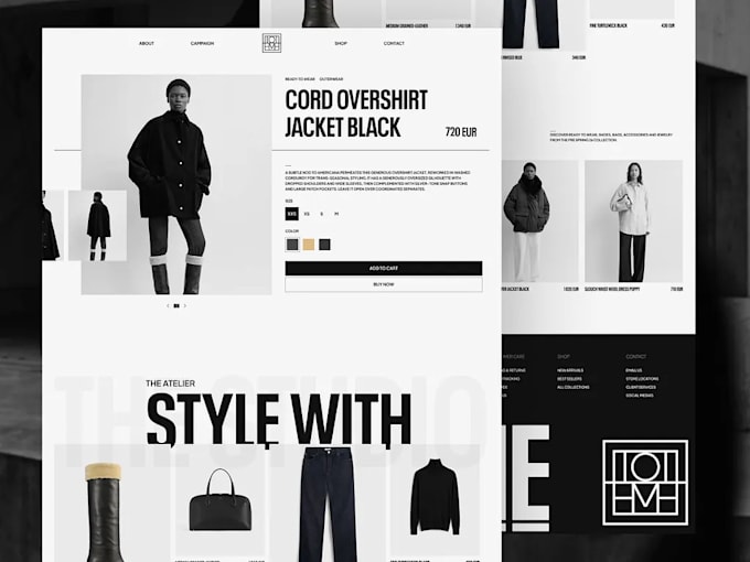 design a modern multiple page frontend website with interactive UI