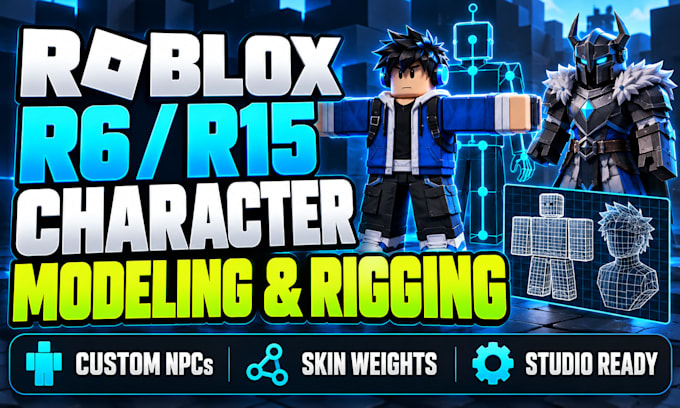 model and rig roblox r6 r15 characters custom avatars and npc game model plimdor
