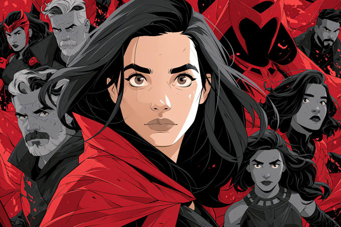 illustrate epic superhero action scenes and comic pages