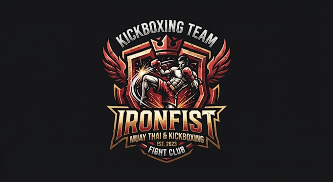 design a powerful kickboxing logo for your team