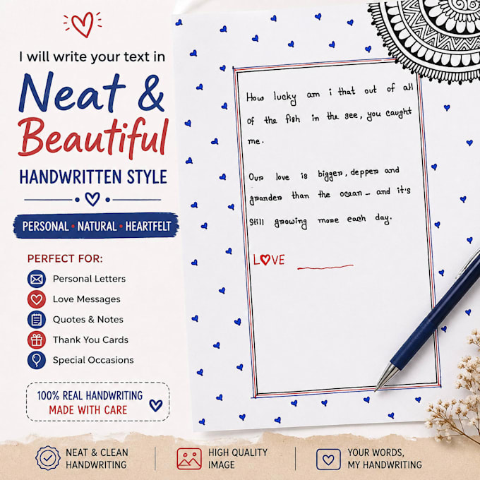 do simple, clean and natural handwriting
