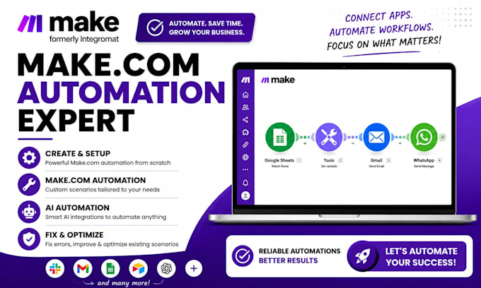 create setup make com automation made com fix make com ai automation make expert