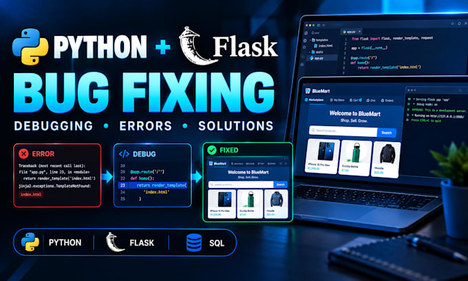 fix python flask bugs errors and issues in your web app